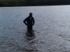 Cold water therapy at Trevallyn Dam post race