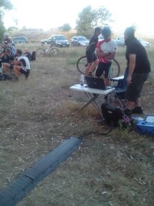 Sharon after one of her laps behind the timing system