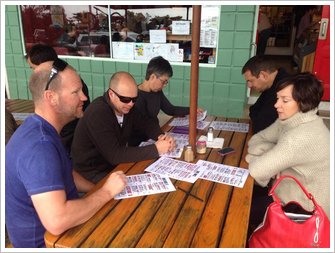 Not quite so chipper the next morning!